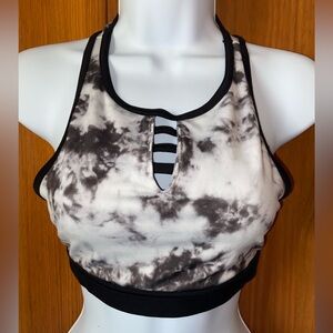 Hollister Black/white Tie-dyed sports -bra